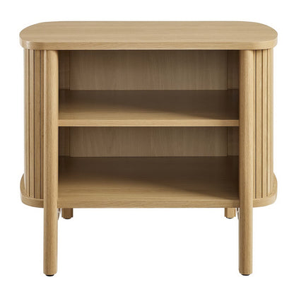 Cadence Open Nightstand by Modway natural oak with slatted sides and open shelf on Tampa Home & Garden Store