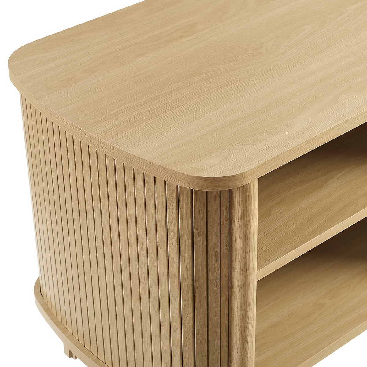 Cadence Open Nightstand by Modway, natural oak finish with vertical slat side panels on Tampa Home & Garden Store