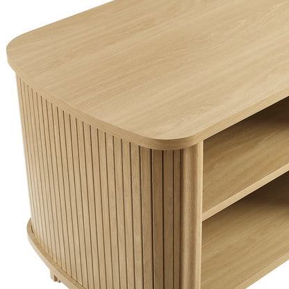 Cadence Open Nightstand by Modway, natural oak finish with vertical slat side panels on Tampa Home & Garden Store