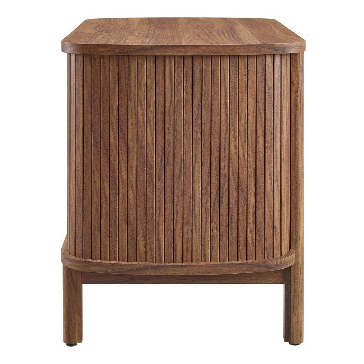 Cadence Open Nightstand by Modway, walnut finish with vertical slat paneling on Tampa Home & Garden Store