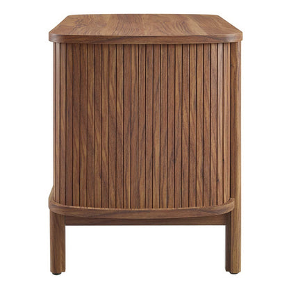 Cadence Open Nightstand by Modway, walnut finish with vertical slat paneling on Tampa Home & Garden Store