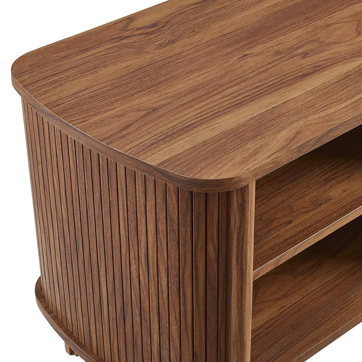 Cadence Open Nightstand by Modway, walnut-finish wood nightstand with slat panels on Tampa Home & Garden Store