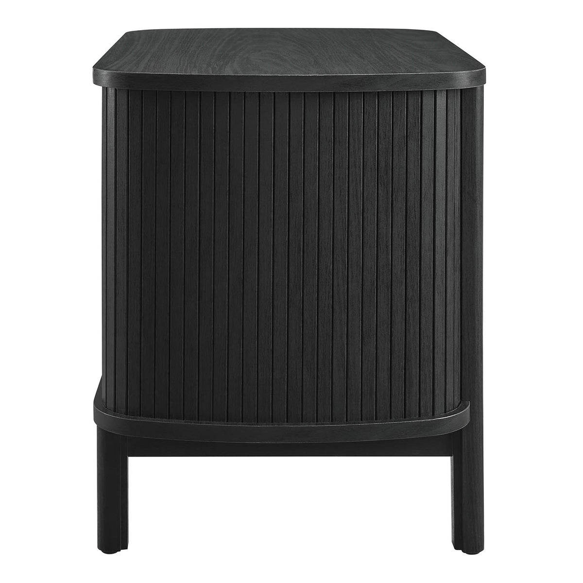 Cadence 2-Drawer Nightstand in black woodgrain with vertical slat panels by Modway on Tampa Home & Garden Store
