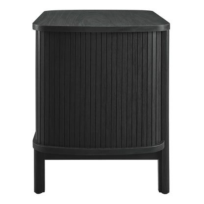 Cadence 2-Drawer Nightstand in black woodgrain with vertical slat panels by Modway on Tampa Home & Garden Store