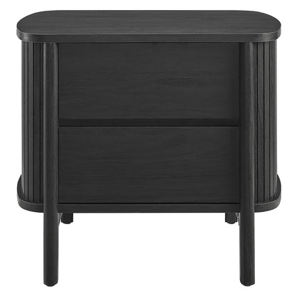 Cadence 2-Drawer Nightstand by Modway, black wood finish with rounded top on Tampa Home & Garden Store