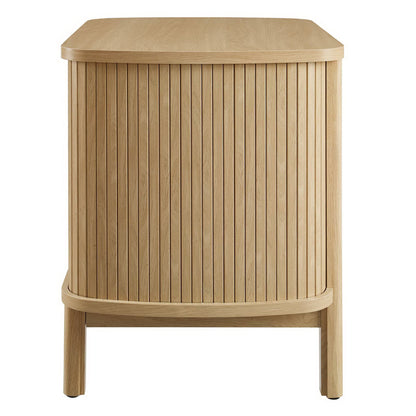 Cadence 2-Drawer Nightstand by Modway with vertical slat sides natural wood finish on Tampa Home & Garden Store