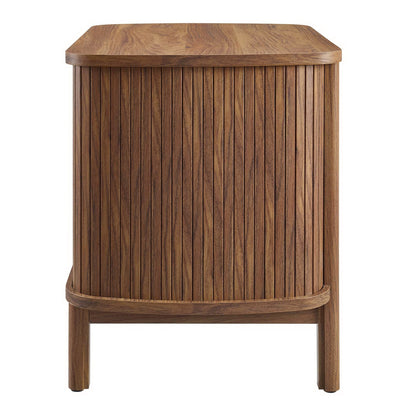 Cadence 2-Drawer Nightstand by Modway, warm wood grain finish with vertical slatted sides on Tampa Home & Garden Store