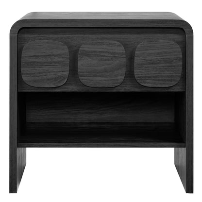 Toscana 1-Drawer Nightstand in dark wood with curved arched front panels by HouseOfZazla on Tampa Home & Garden Store