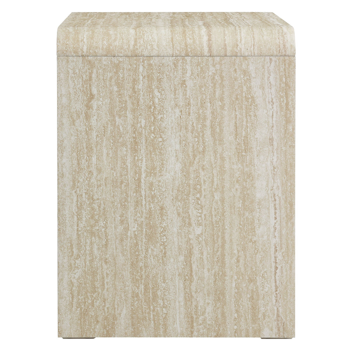 Toscana 1-Drawer Nightstand by Modway in beige travertine stone finish with rounded corners on Tampa Home & Garden Store
