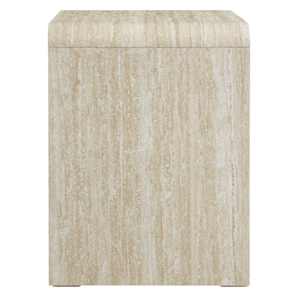 Toscana 1-Drawer Nightstand by Modway in beige travertine stone finish with rounded corners on Tampa Home & Garden Store