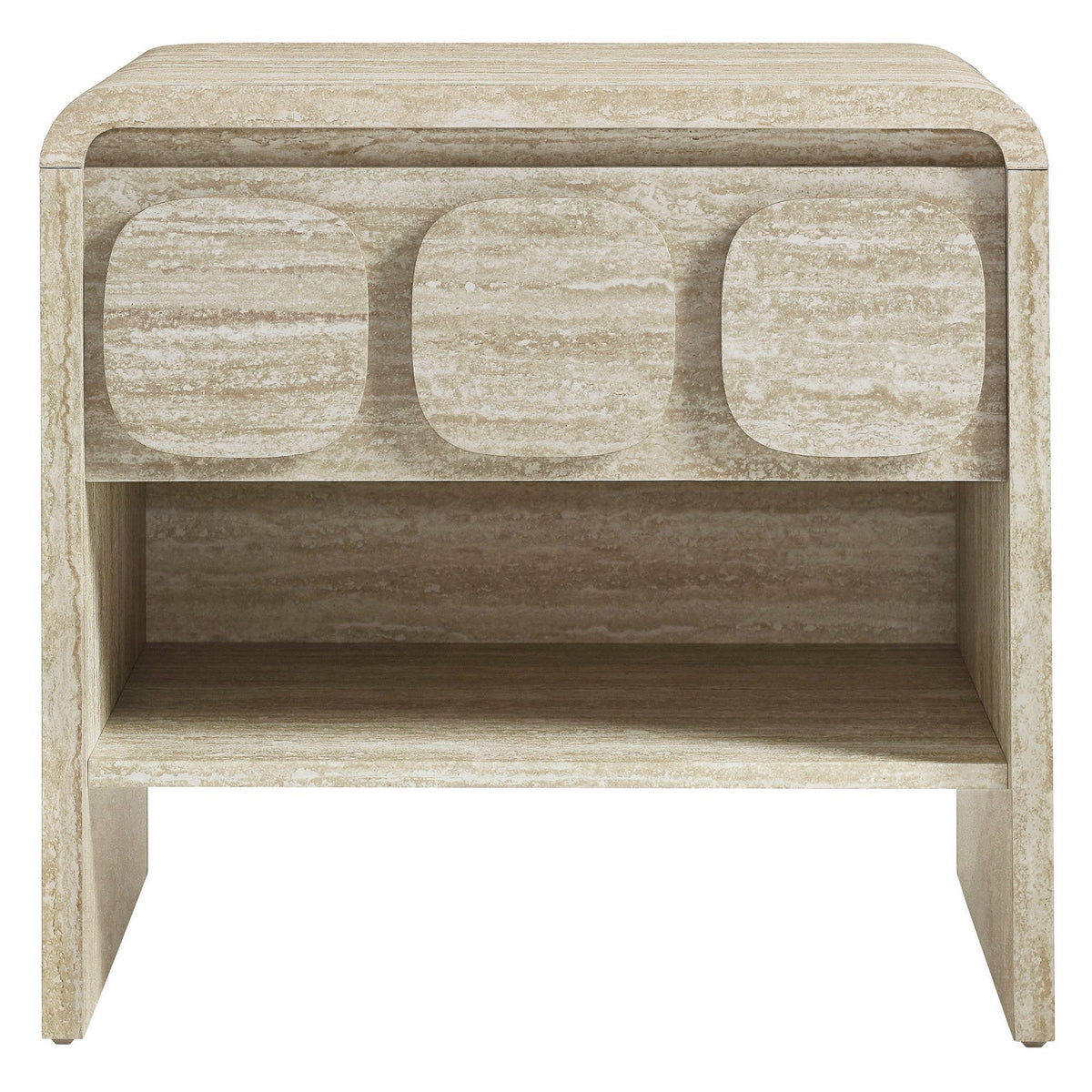 Toscana 1-Drawer Nightstand beige travertine finish by Modway on Tampa Home & Garden Store