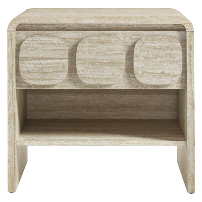 Toscana 1-Drawer Nightstand beige travertine finish by Modway on Tampa Home & Garden Store