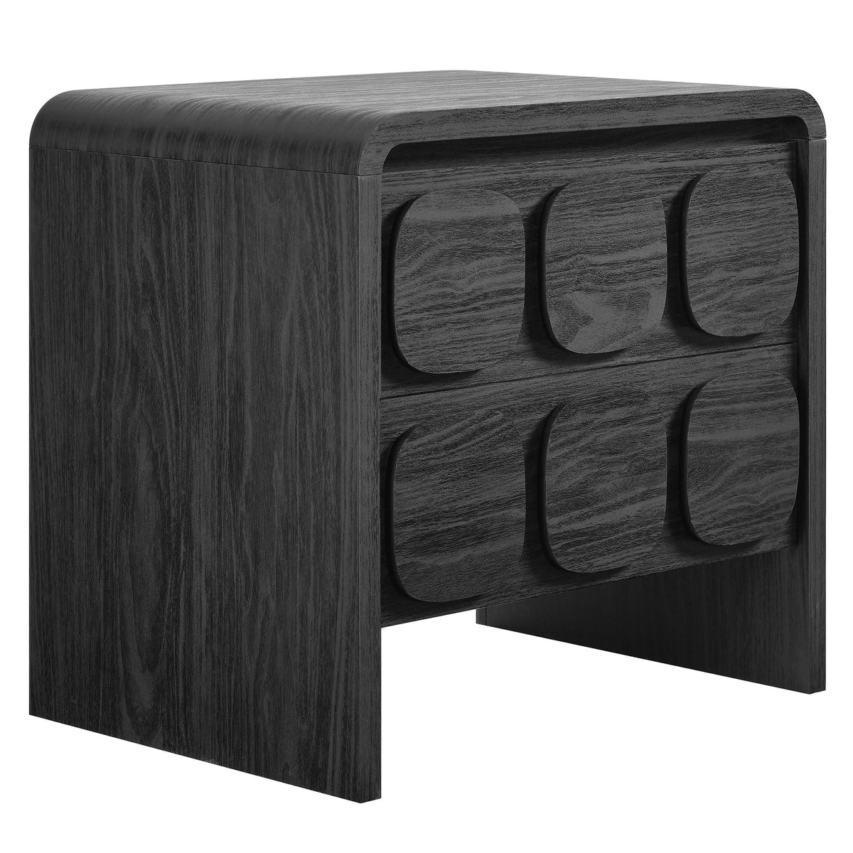 Toscana 2-Drawer Nightstand by Modway in dark wood finish with top and curved drawer fronts on Tampa Home & Garden Store