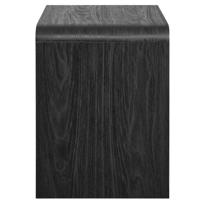Toscana 2-Drawer Nightstand dark wood finish with curved top edge and two drawers on Tampa Home & Garden Store