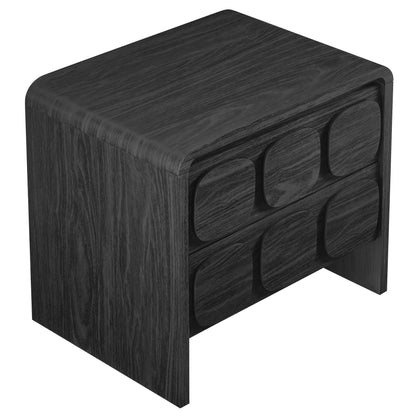 Toscana 2-Drawer Nightstand by Modway in dark black wood grain with rounded drawer fronts on Tampa Home & Garden Store