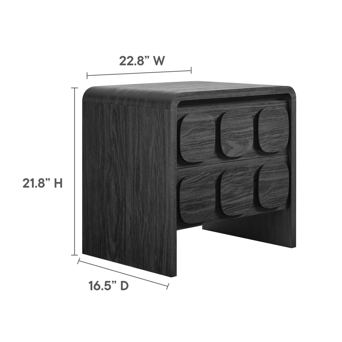Toscana 2-Drawer Nightstand by Modway in dark espresso woodgrain with curved drawer fronts on Tampa Home & Garden Store