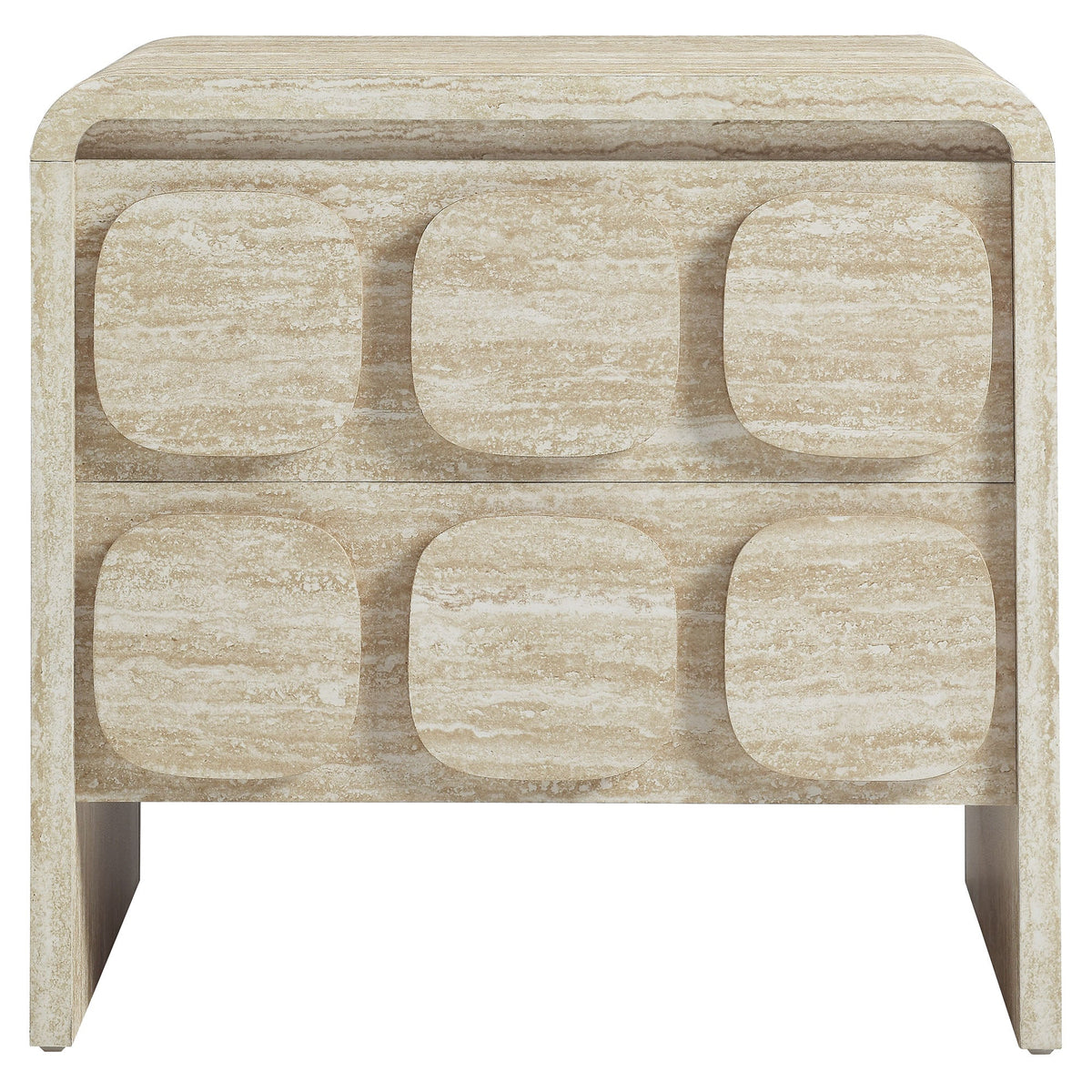 Toscana 2-Drawer Nightstand by Modway, HouseOfZazla, beige stone finish with rounded fronts on Tampa Home & Garden Store