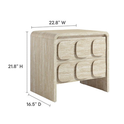Toscana 2-Drawer Nightstand by Modway in light woodgrain with rounded fronts on Tampa Home & Garden Store
