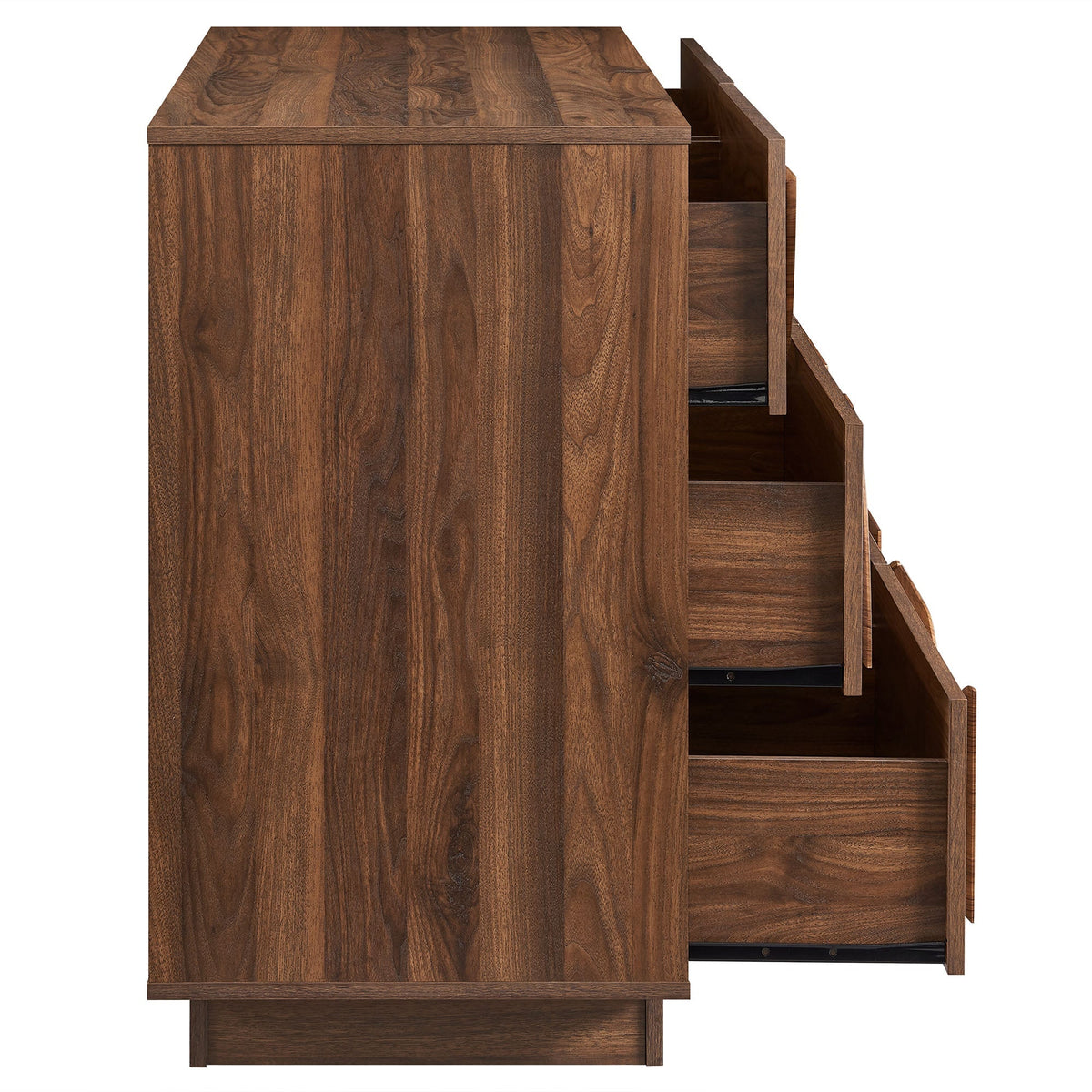 Bulwark 6-Drawer Dresser by Modway in walnut finish with pronounced wood grain on Tampa Home & Garden Store