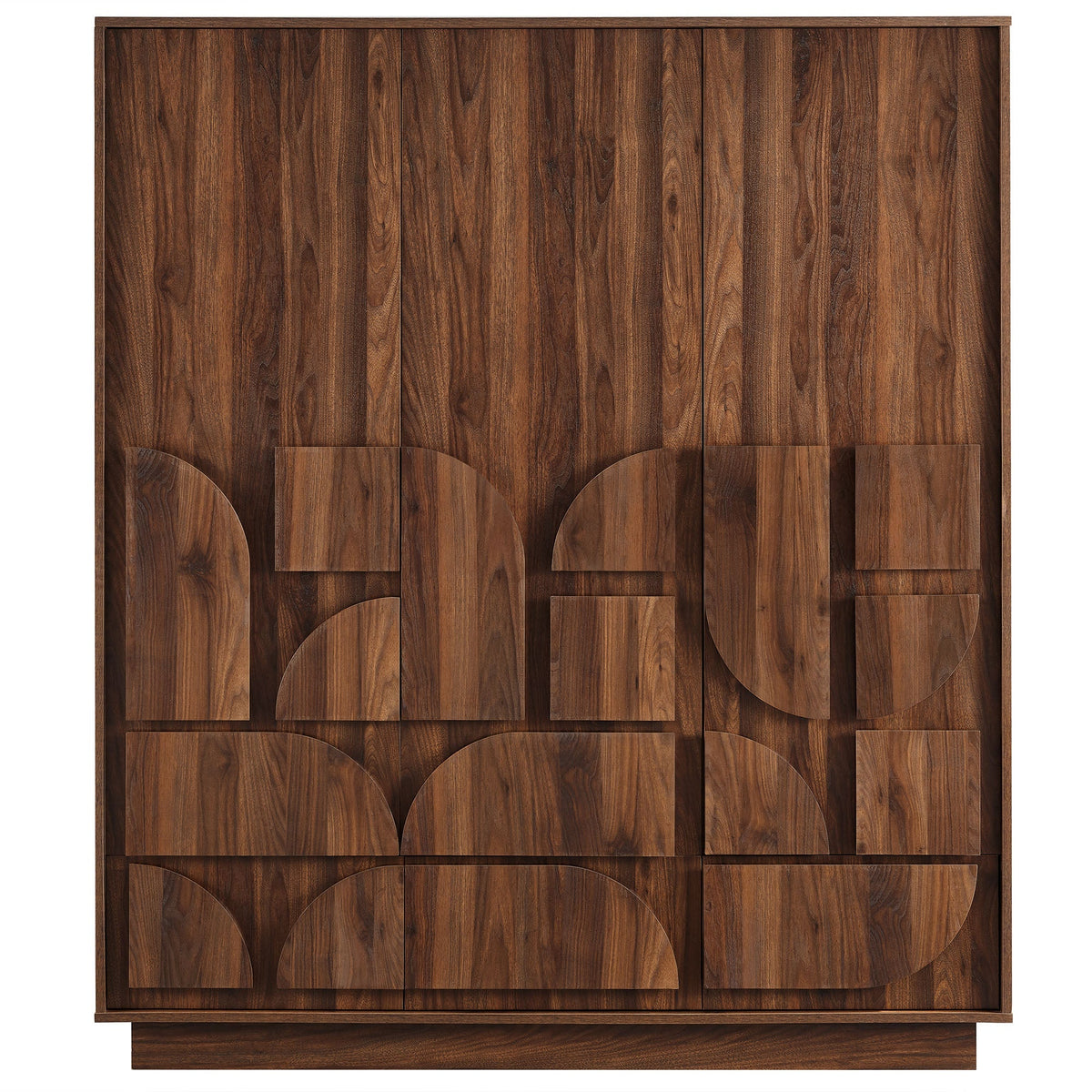 Bulwark 3-Door Wardrobe Closet in dark walnut wood veneer by HouseOfZazla on Tampa Home & Garden Store