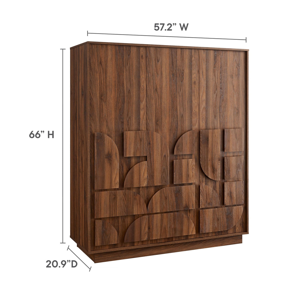 Bulwark 3-Door Wardrobe Closet walnut; hanging rail wardrobe by Modway, HouseOfZazla on Tampa Home & Garden Store