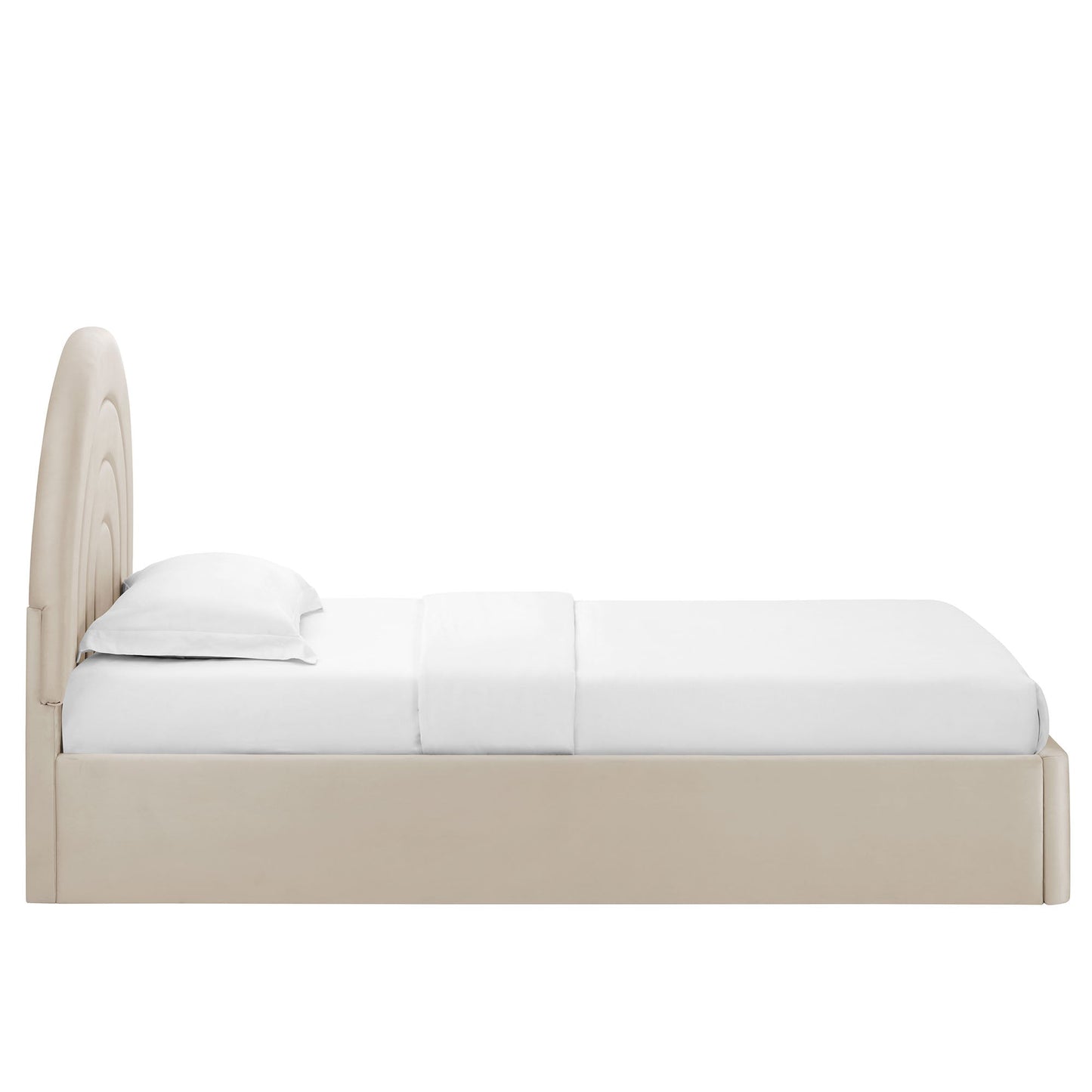 Modern Solana Arched and Twin Velvet Platform Bed