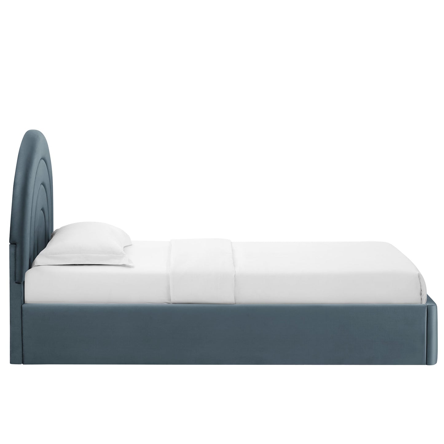 Modern Solana Arched and Twin Velvet Platform Bed