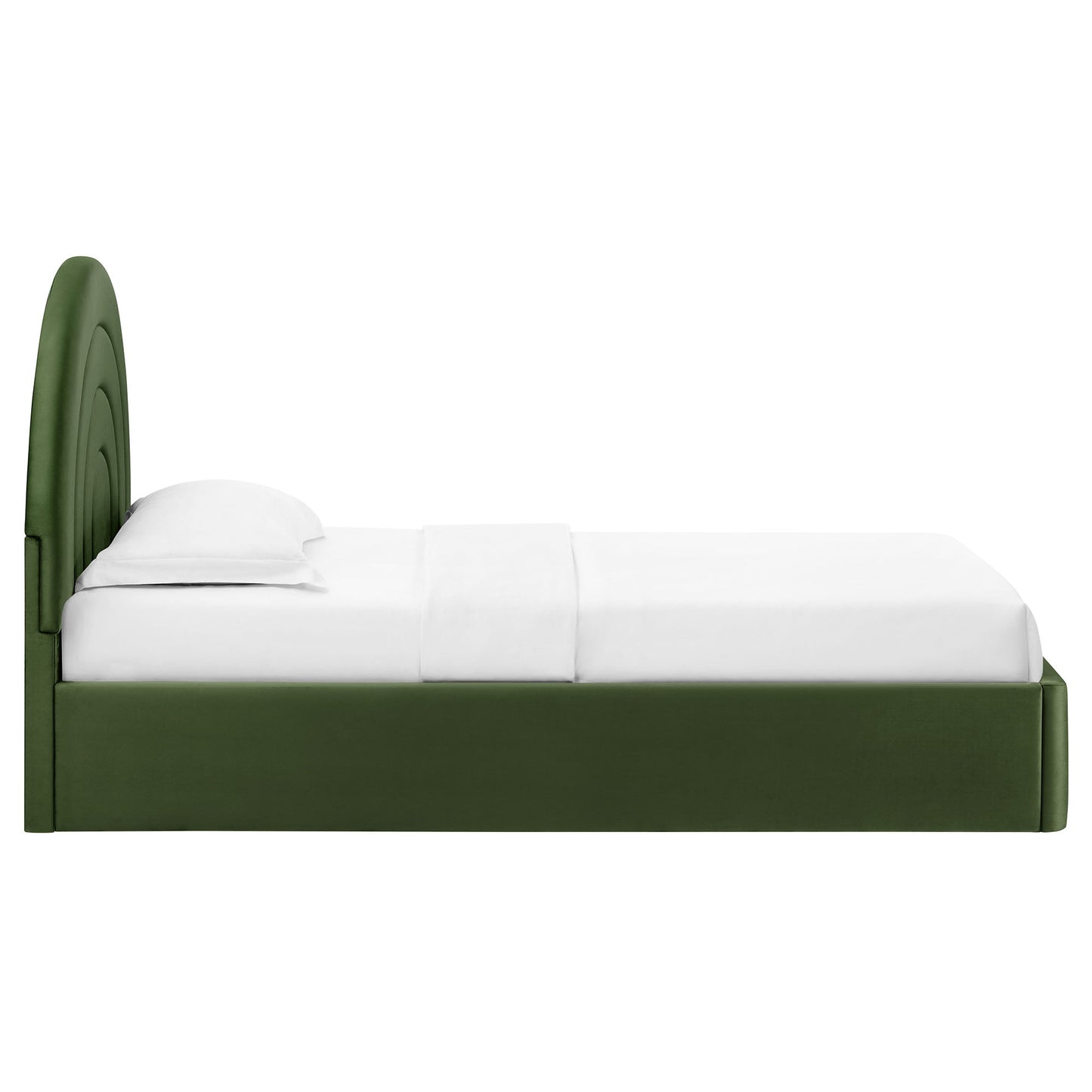 Modern Solana Arched and Twin Velvet Platform Bed