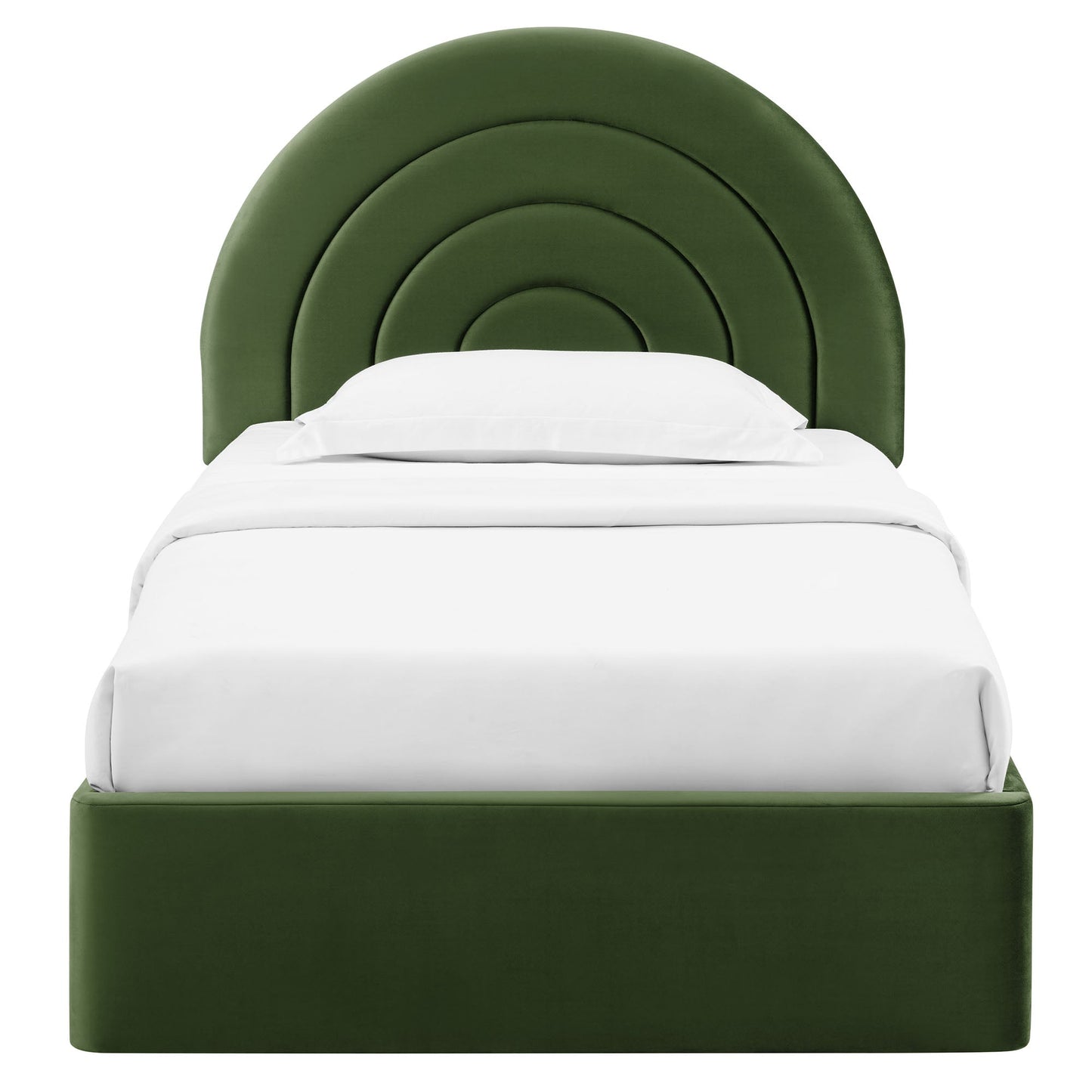 Modern Solana Arched and Twin Velvet Platform Bed