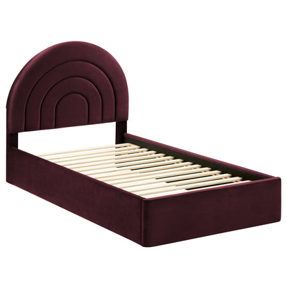 Modern Solana Arched and Twin Velvet Platform Bed