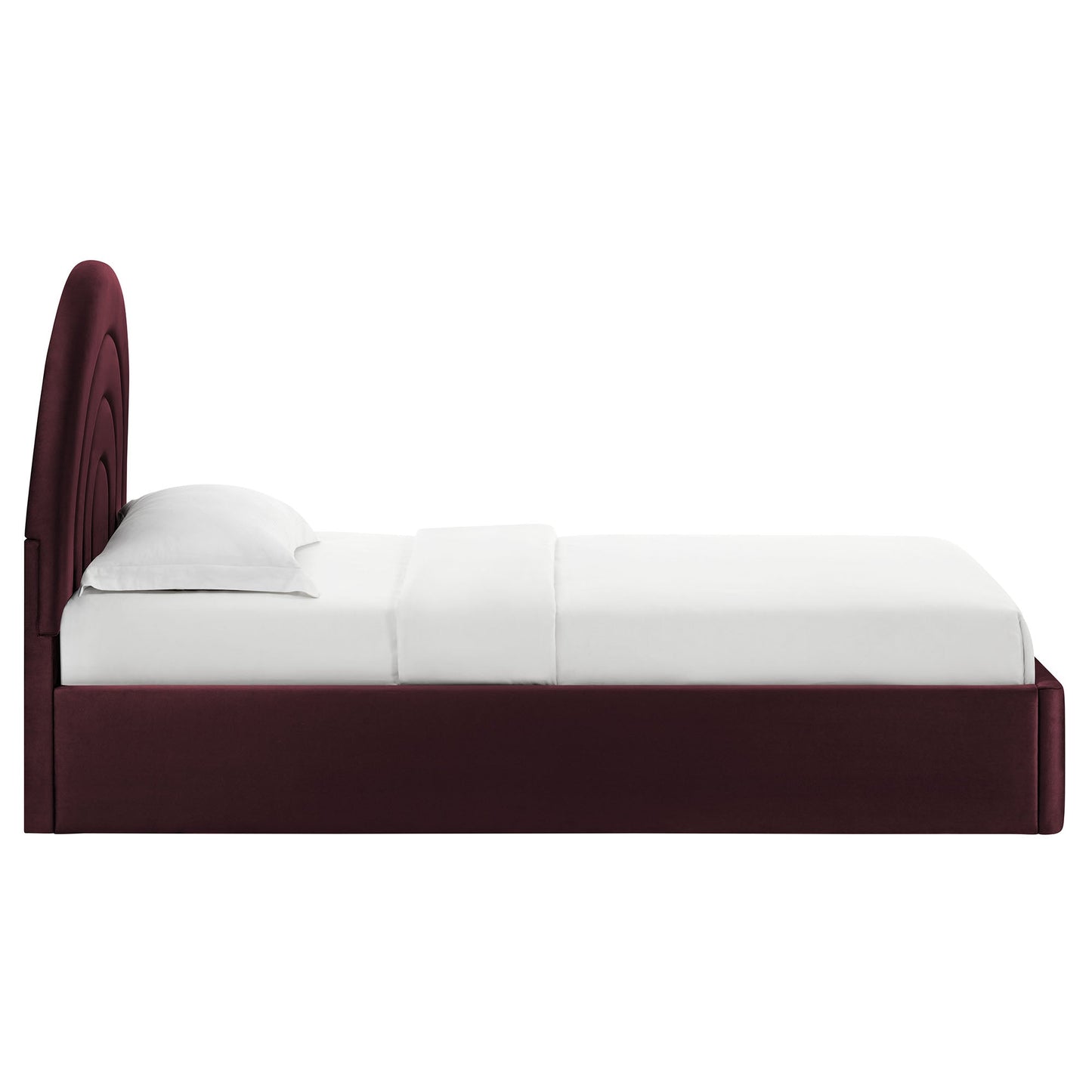 Modern Solana Arched and Twin Velvet Platform Bed