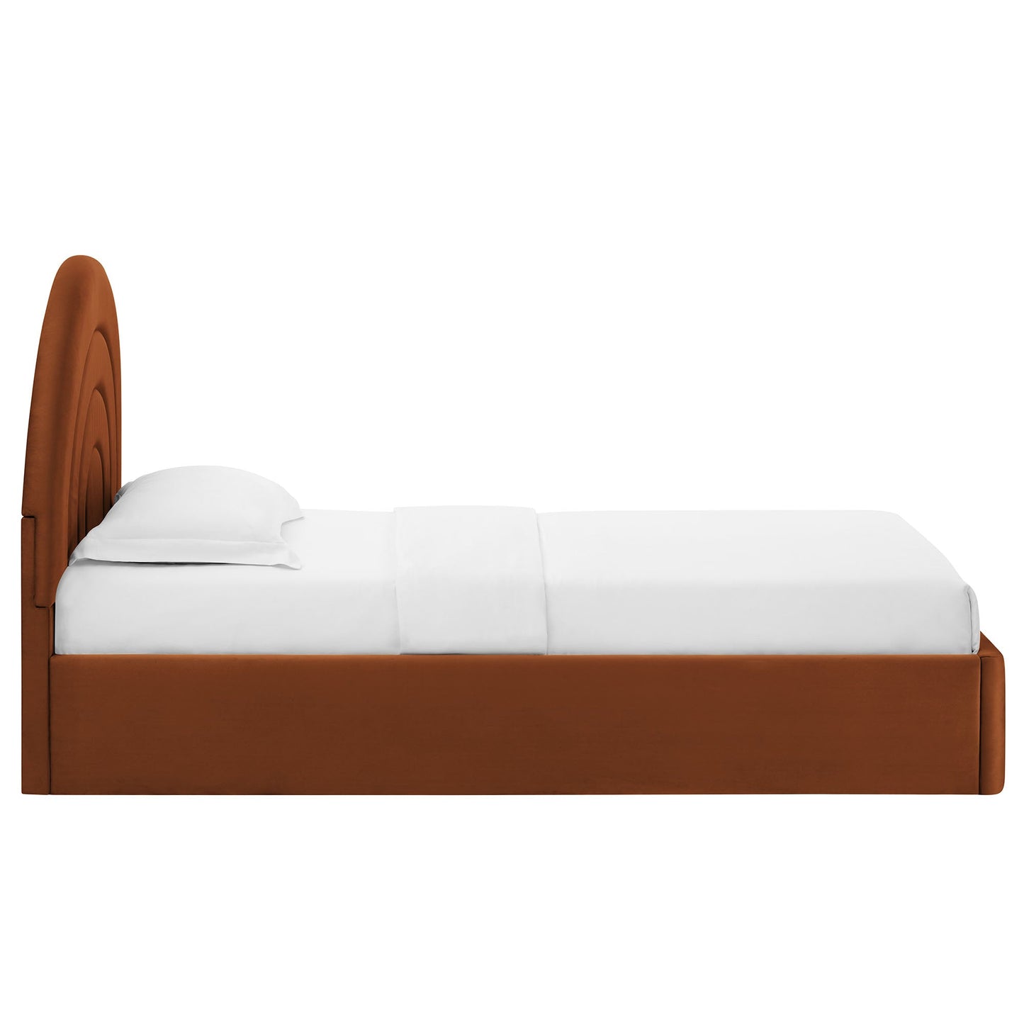 Modern Solana Arched and Twin Velvet Platform Bed