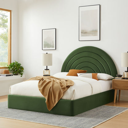 Solana Arched Performance Velvet Full Platform Bed by Modway in emerald green velvet on Tampa Home & Garden Store
