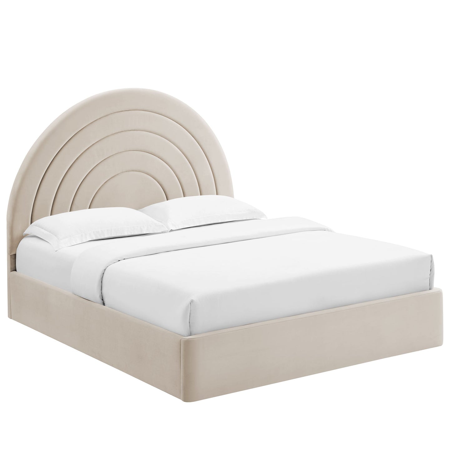 Solana Arched Performance Velvet Queen Bed