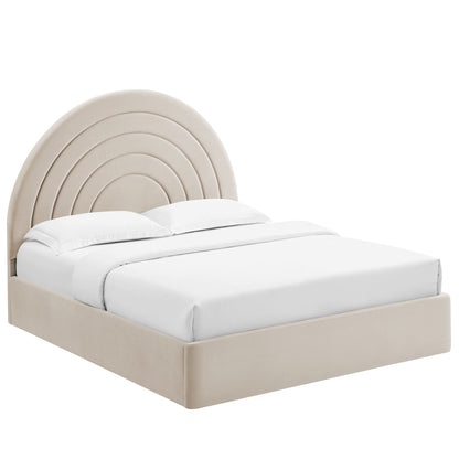 Solana Arched Performance Velvet Queen Bed