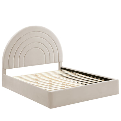 Solana Arched Performance Velvet Queen Bed