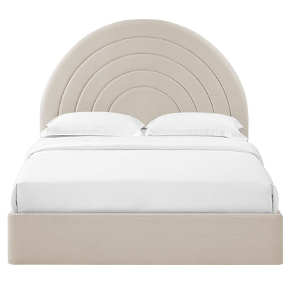 Solana Arched Performance Velvet Queen Bed