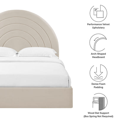 Solana Arched Performance Velvet Queen Bed