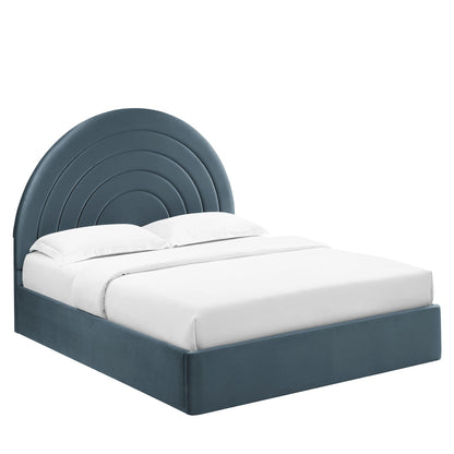 Solana Arched Performance Velvet Queen Bed