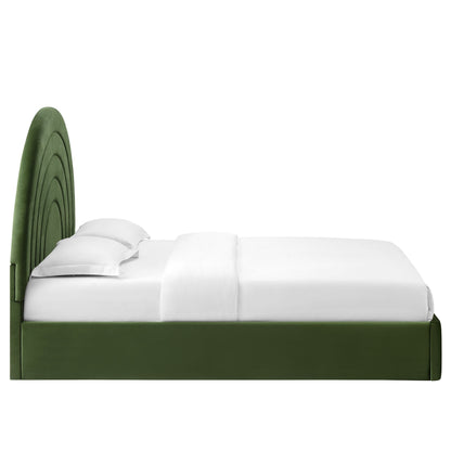 Solana Arched Performance Velvet Queen Bed