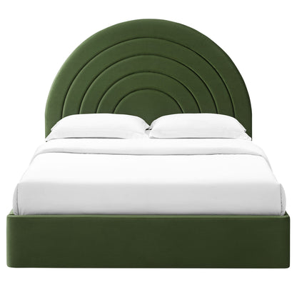 Solana Arched Performance Velvet Queen Bed