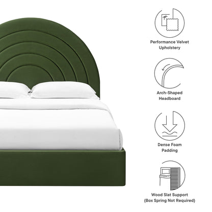 Solana Arched Performance Velvet Queen Bed
