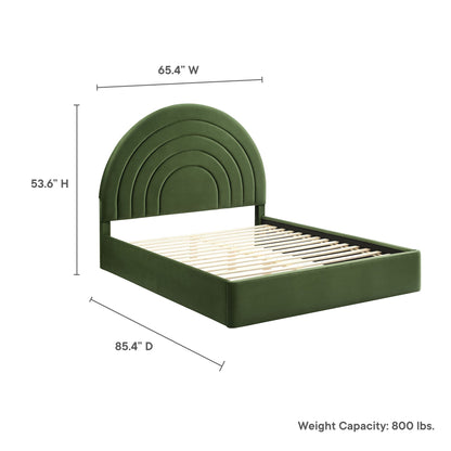 Solana Arched Performance Velvet Queen Bed