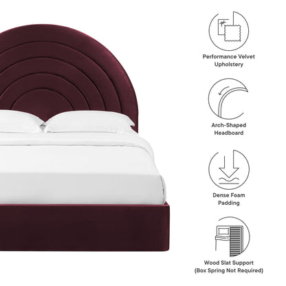 Solana Arched Performance Velvet Queen Bed