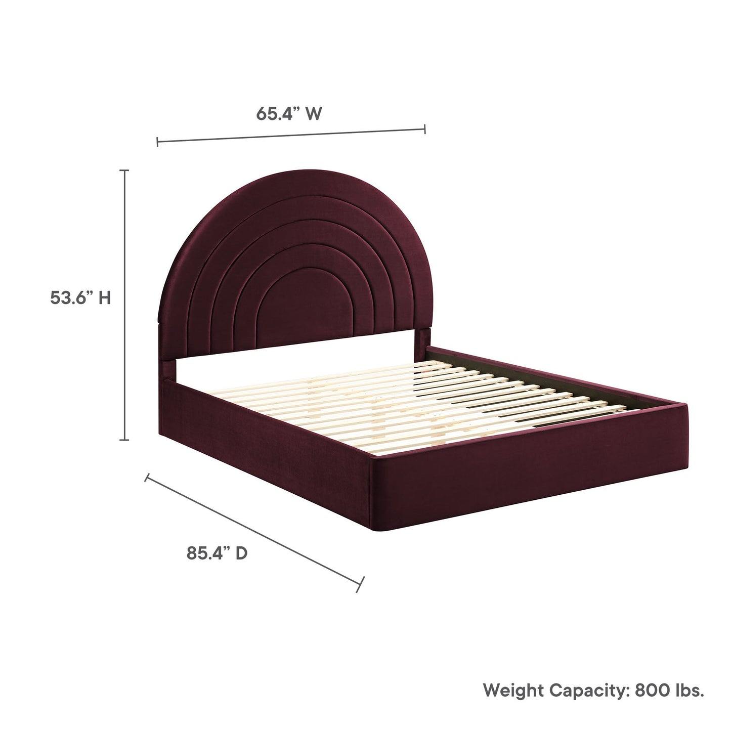 Solana Arched Performance Velvet Queen Bed