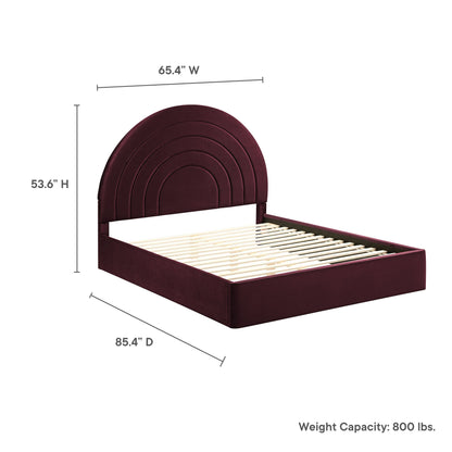 Solana Arched Performance Velvet Queen Bed