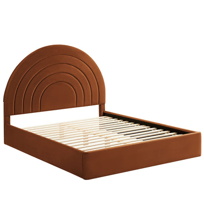 Solana Arched Performance Velvet Queen Bed