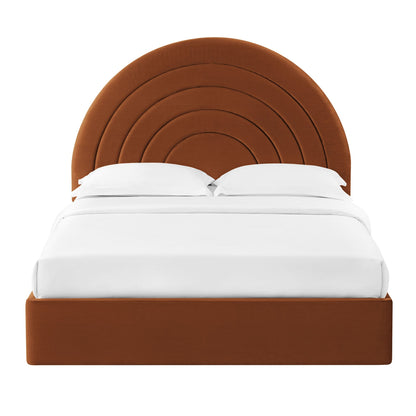 Solana Arched Performance Velvet Queen Bed