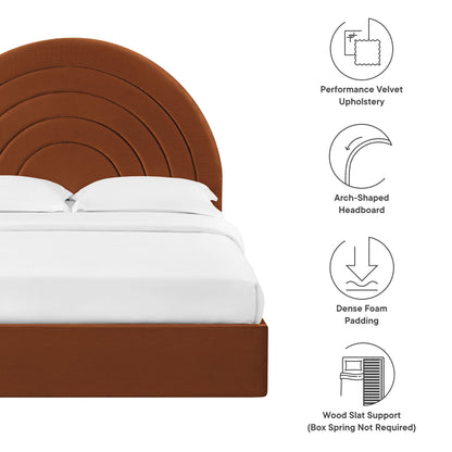Solana Arched Performance Velvet Queen Bed