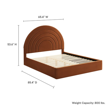 Solana Arched Performance Velvet Queen Bed